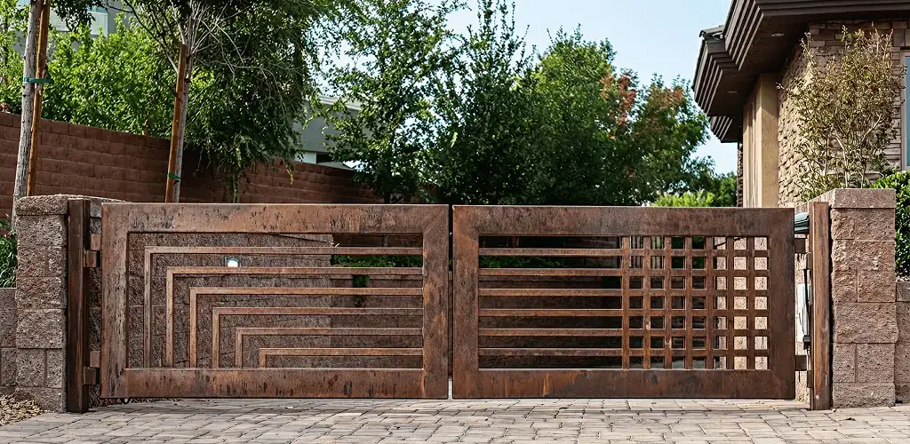 Custom driveway gate installation for a home entrance in Savannah, GA
