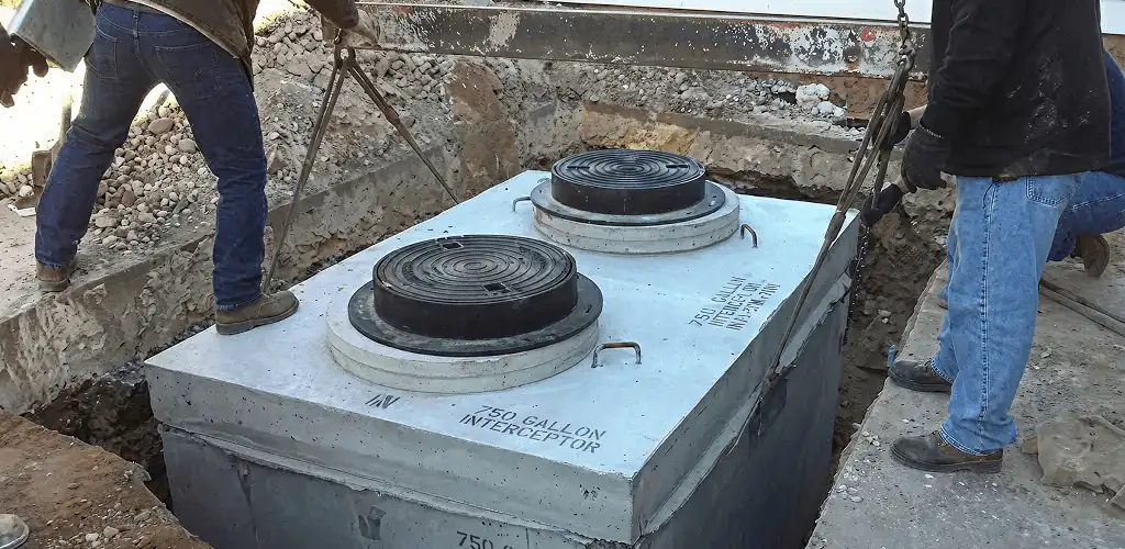 Grease trap installation for a commercial property drainage system in Savannah, GA