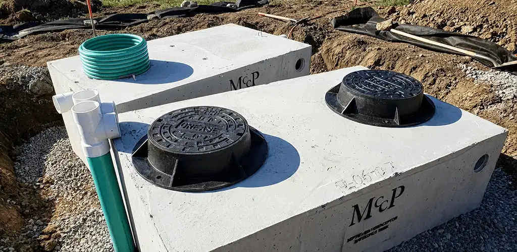 Grease trap installation unit set in place for drainage protection in Savannah, GA