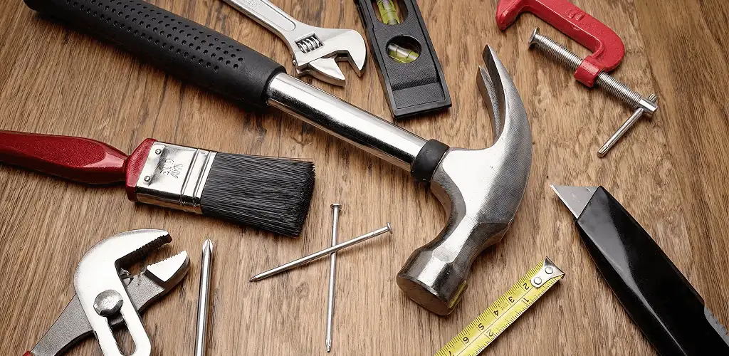 Handyman tools laid out for home repair and maintenance work in Savannah, GA