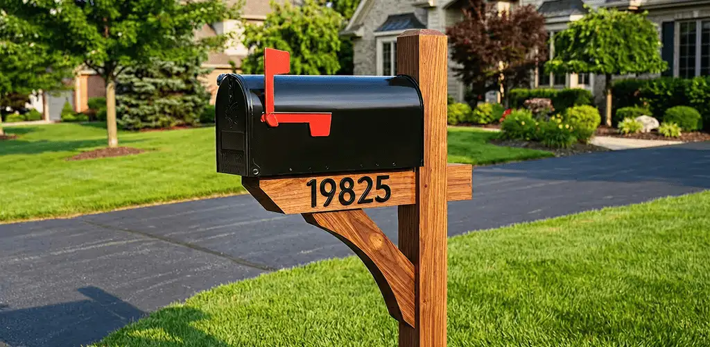 New mailbox installation with post and address number for a home in Savannah, GA