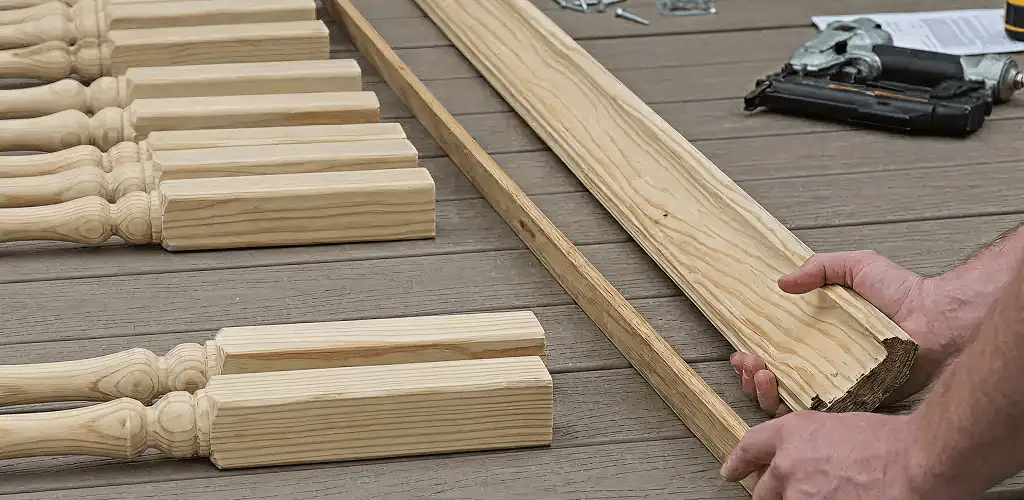 Handrail installation materials and wood components for stair rail work in Savannah, GA